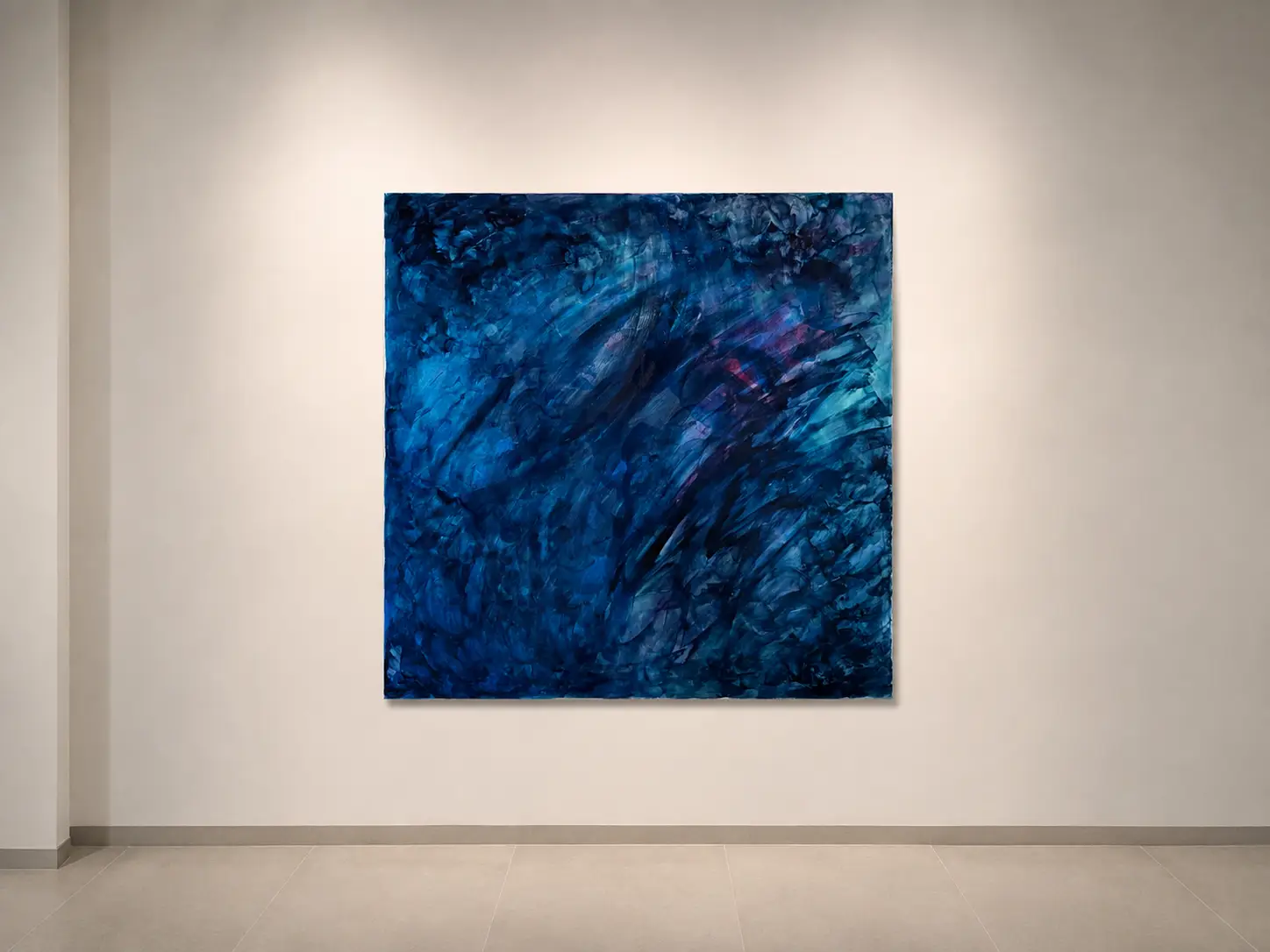 Blu, 2026, Acrilico su tela, 100 × 100 cm