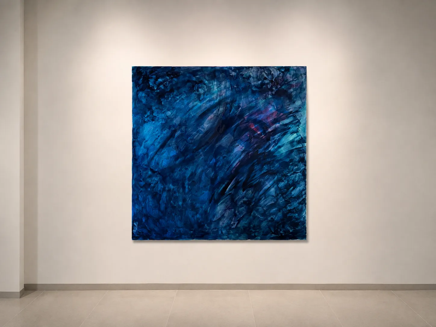 Blu, 2026, キャンバスにアクリル, 100 × 100 cm