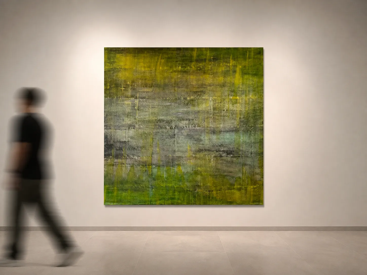 Untitled Green, 2026, Акрил на холсте, 100 × 100 cm
